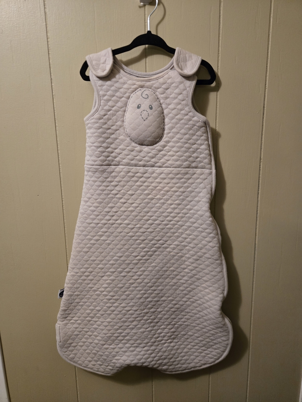 Nested Bean Quilted Cream Sleep Sack with Egg Embroidery